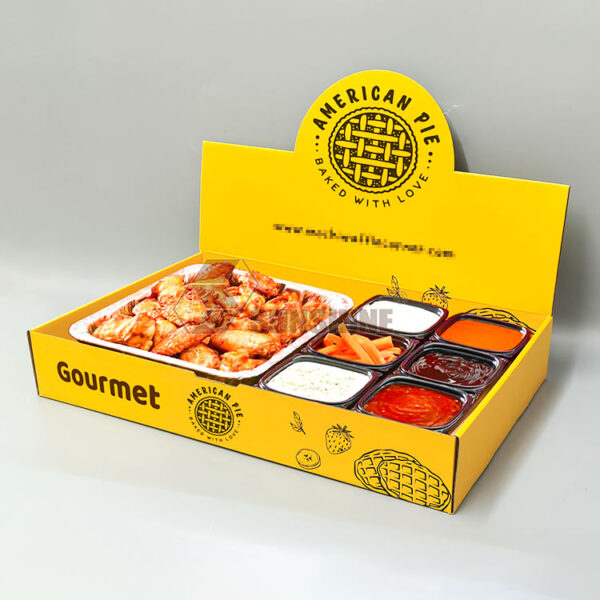 Custom Catering Box Disposable Paper Food Box Printed Logo Takeaway Lunch Meal Packaging