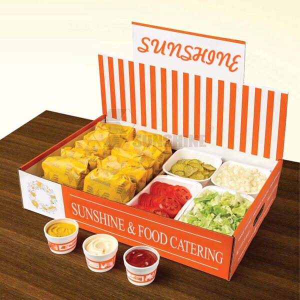 Custom Catering Box Disposable Paper Food Box Printed Logo Takeaway Lunch Meal Packaging - Image 2
