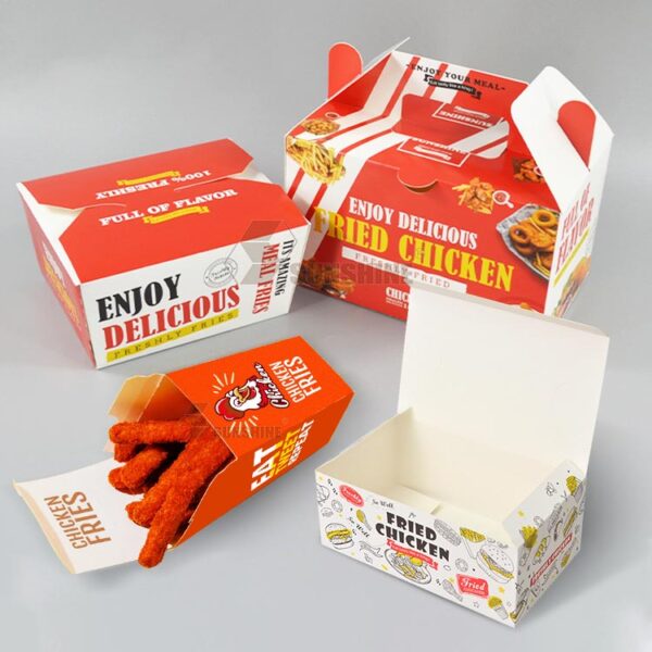 Takeaway Fried Chicken Packaging Box Custom Logo Disposable Paper Fast Food Box