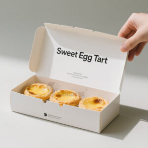 Custom Egg Tart Box with Divider Paper Packaging Disposable Bakery Gift Box