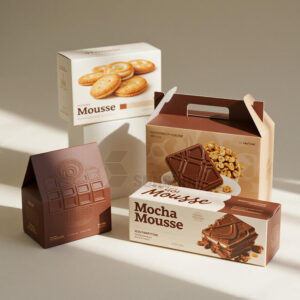 Custom Cookie Box Paper Packaging with Window Disposable Biscuit Snack Box with Logo