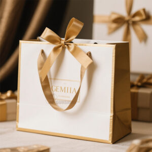 Custom Gift Paper Bag Luxury Kraft Shopping Bag with Logo Printing Wholesal