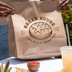 Custom Bread Paper Bag Kraft Bakery Packaging Disposable Food Bag with Logo