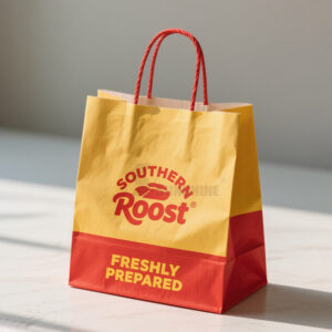 Kraft Paper Bag with Handle Custom Printed Logo Takeaway Gift Shopping Bag