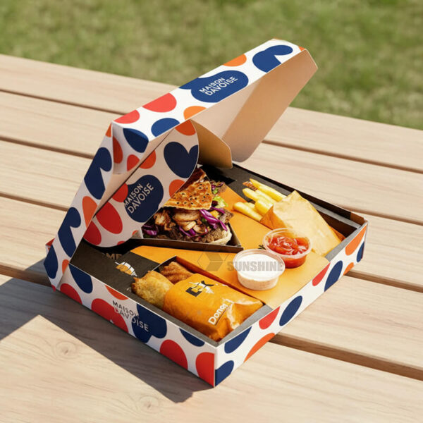 Wholesale Paper Shawarma Box Custom Printed Kraft Takeaway Food Box Disposable Doner Kebab Packaging - Image 2