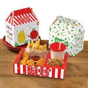 Custom Kid Meal Box Disposable Paper Lunch Box Printed Logo Happy Meal Takeaway Packaging