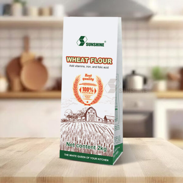 Custom Printing Logo 5kg 10kg 50kg Wheat Tapioca Flour Kraft Paper Bag - Image 2